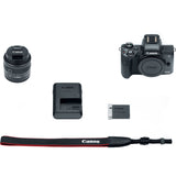 Canon EOS M50 Mirrorless Digital Camera with 15-45mm Lens (Black)