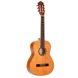 Ortega Guitars 6 String Family Series 3/4 Size Nylon Classical Guitar with Bag, Right, Cedar Top-Natural-Gloss, (R122G-3/4)