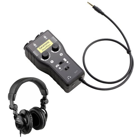 Saramonic SmartRig+ 2-Channel XLR Microphone Audio Mixer with HPC-A30 Closed-Back Studio Monitor Headphones