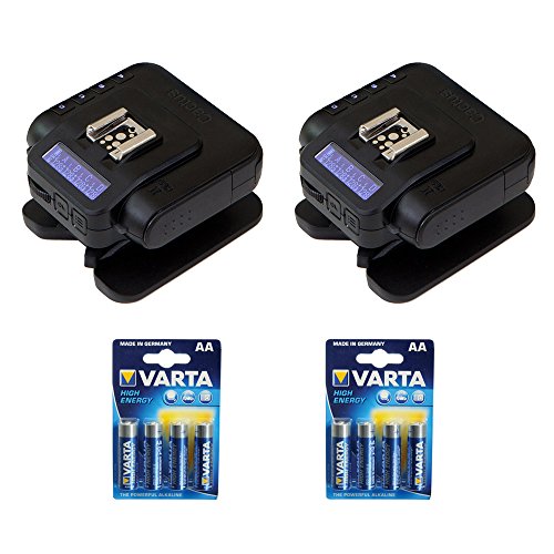 Cactus Wireless Flash Transceiver V6 II (2-Pack) with Varta 1.5V AA LR6 Alkaline Battery (2-Pack) Kit