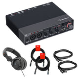 Steinberg UR24C 2x4 USB Gen 3.1 Audio Interface Bundle with Closed-Back Studio Monitor Headphones, 2x Black 10 ft. MIDI Cable and 2x XLR Cable