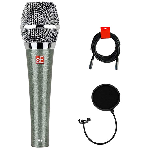 sE Electronics Vintage V7 Supercardioid Dynamic Handheld Vocal Microphone Bundle with Pop Filter and XLR-XLR Cable