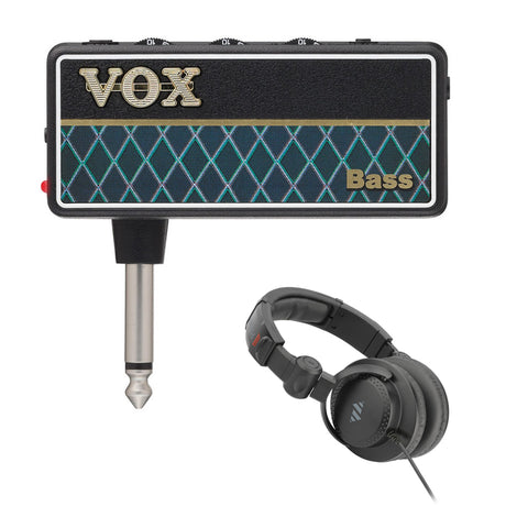 VOX amPlug G2 Bass Headphone Amp with HPC-A30-MK2 Studio Monitor Headphones Bundle