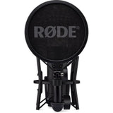 Rode NT1(Black) 5th Generation Hybrid Studio Condenser Microphone Bundle with Mic Stand with Fixed Boom