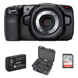 Blackmagic Design Pocket Cinema Camera 4K Bundle with SKB iSeries Waterproof Case, 64GB Memory Card & Battery Pack