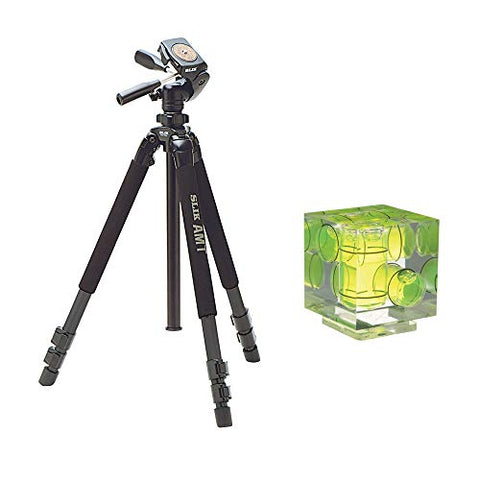 Slik Pro 700 DX Tripod with 700DX 3-Way, Pan-and-Tilt Head & Vello Three-Axis Bubble Level Bundle