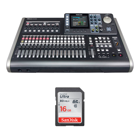 Tascam DP-24SD 24-Track Digital Portastudio Bundle with 16GB Memory Card