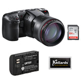 Blackmagic Design Pocket Cinema Camera 6K (EF Mount) with LP-E6N Li-Ion Battery Pack, 64GB Memory Card & 5pck Cleaning Wipes Bundle