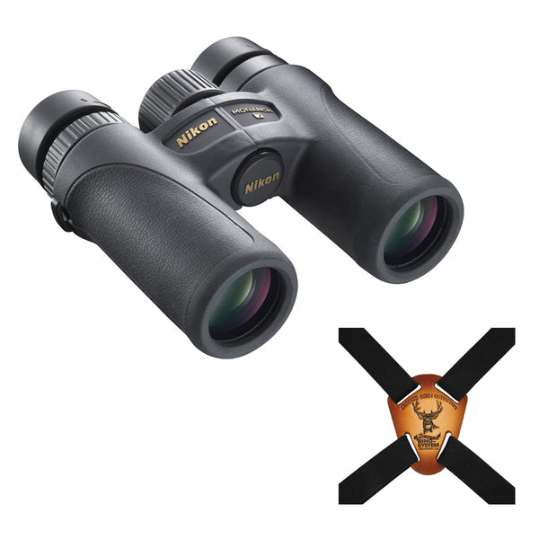 Nikon 7579 Monarch 7 8x30 ATB Binocular (Black) with Crooked Horn Outfitters Binocular Harness Bundle