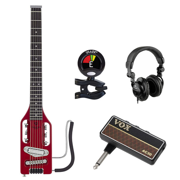 Traveler Guitar ULE TRDG Ultra-Light Solid-Body Electric Guitar with VOX amPlug G2 Guitar Amp, HPC-A30 headphones & Clip-on Tuner Bundle
