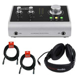 Audient iD14 High Performance USB Audio Interface with R100 Stereo Headphones & XLR-XLR Cable Bundle