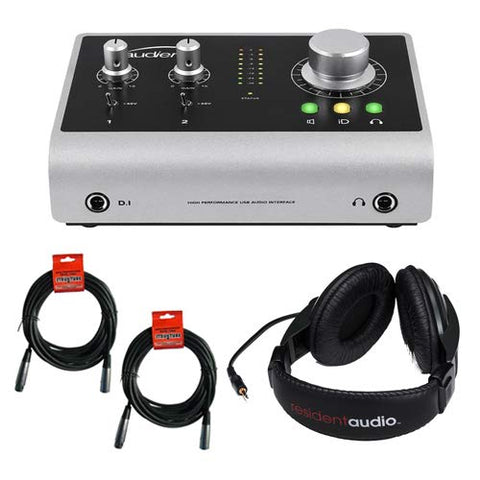 Audient iD14 High Performance USB Audio Interface with R100 Stereo Headphones & XLR-XLR Cable Bundle