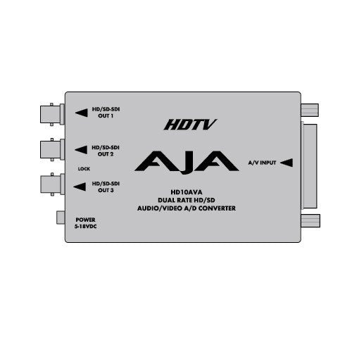 AJA HD10AVA SD/HD Analog Composite or Component Video & 4-Channel Analog Audio to SD/HD-SDI with Embedded Audio