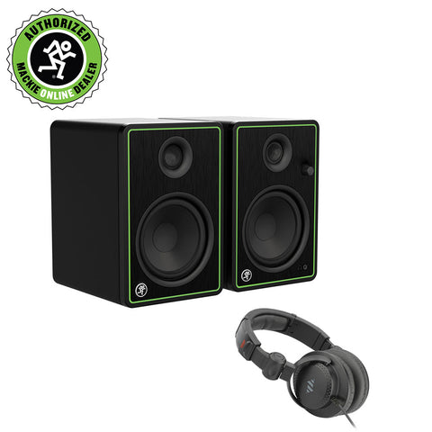 Mackie CR5-X Creative Reference Series 5" Multimedia Monitors (Pair) Bundle with Polsen Studio Monitor Headphones