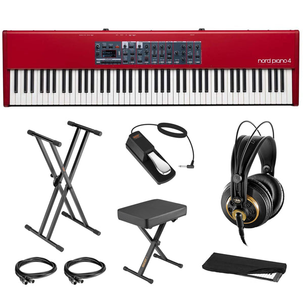 Nord Piano 4 Digital Piano Bundle with AKG K240 Headphone, Keyboard Stand, Piano Bench, Sustain Pedal, 2x MIDI Cable & Dust Cover