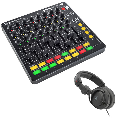 Novation Launch Control XL MKII Controller for Ableton Live (Black) Bundle with Studio Monitor Pro Headphones