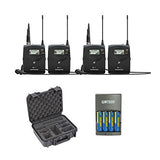 Sennheiser ew 112P G4 Camera-Mount Wireless Microphone System with ME 2-II Lavalier Mic G (2-Pack), iSeries System Case 2 Sennheiser ENG System & 4-Hour Rapid Charger