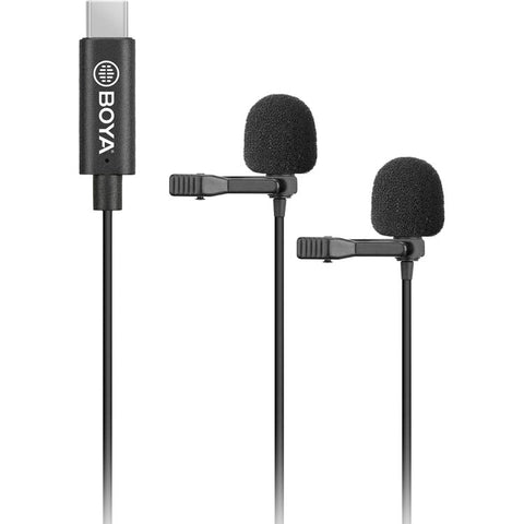 BOYA BY-M3D Digital Dual Omnidirectional Lavalier Microphones with Detachable USB Type-C Cable