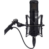 Warm Audio WA-47jr Large-Diaphragm FET Condenser Microphone (Black) Bundle with Studio Headphones, Pop Filter & XLR Cable
