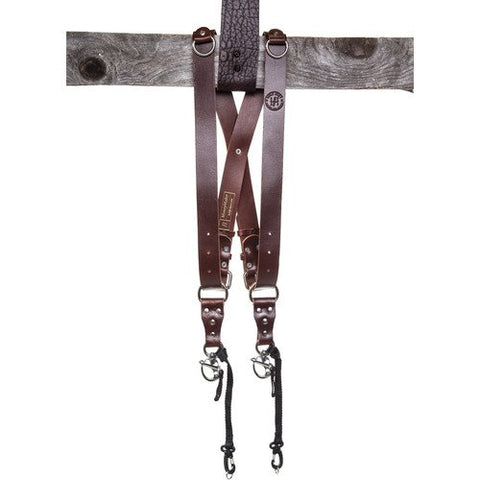 HoldFast Gear Money Maker Water Buffalo Leather Two-Camera Harness, Burgundy