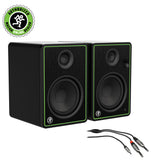 Mackie CR4-X Series 4" Creative Reference Studio Monitors (Pair) with 3' REAN Stereo Breakout Cable Bundle