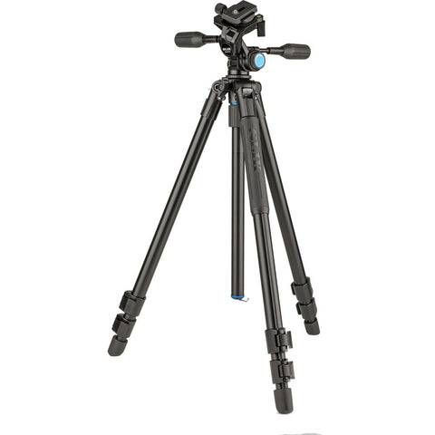 Slik Pro AL-523-3WFC Aluminum 3-Section Tripod with Arca-Type 3-Way Pan-Tilt Head