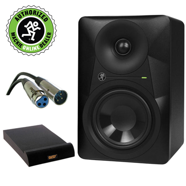 Mackie MR524 5" 2-Way Powered Studio Monitor (Single) with IP-M Isolation Pad and XLR-XLR Cable