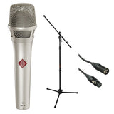 Neumann KMS 105 - Live Vocal Condenser Microphone (Nickel) With XLR Cable and Mic Stand