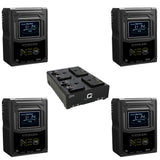 Core SWX Hypercore NEO 9 Mini 98Wh Lithium-Ion Battery (Gold Mount), 4-Pack Bundle with Core SWX Fleet Q Gold Mount Four-Position Charger