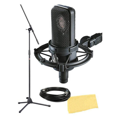 Audio-Technica AT Side Address Cardioid Condenser Microphone Bundle w/ Mic Stand