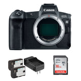 Canon EOS R Mirrorless Digital Camera (Body Only) with LP-E6 Lithium-Ion Battery Pack Kit & 16GB SDHC Memory Card Bundle
