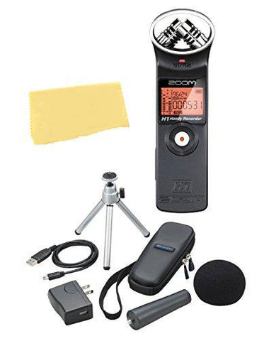 Zoom H1 Handy Recorder Bundle with APH-1 Accessory Pack, Polishing Cloth