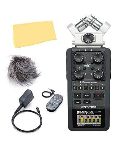 Zoom H6 Handy Recorder Bundle with APH-6 Accessory Pack, Polishing Cloth