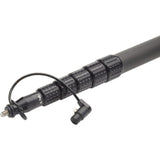 K-Tek KP12CCR 12' KlassicPro Graphite 6-Section Boompole with Internal XLR Coiled Cable, Side Exit