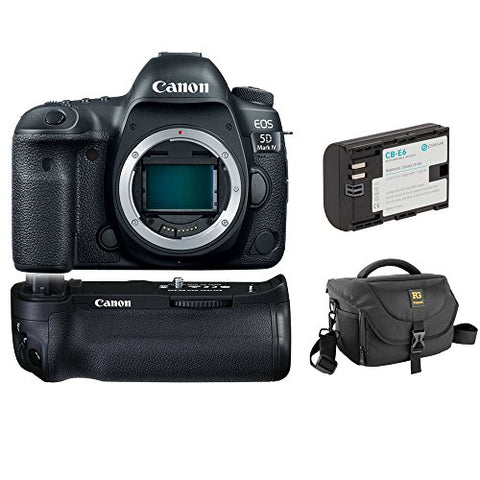 Canon EOS 5D Mark IV DSLR Camera (Body Only) with Canon BG-E20 Battery Grip, Journey 34 DSLR Bag & LP-E6 Lithium-Ion Battery Pack Kit