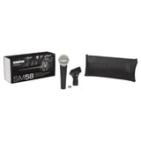 Shure SM58-LC Cardioid Dynamic Vocal Microphone with Wide Mouth Case, Mic Sanitizer Spray & XLR Cable Bundle