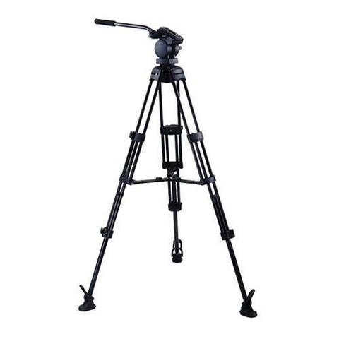 Acebil P-22MX Professional Tripod System with QR Video Pan Head, T752 Aluminum Tripod, MS-3 Middle Brace, RF-3 Foot, Supports 13.2 lbs, Max Height 65&quot;