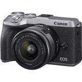 Canon EOS M6 Mark II Mirrorless Digital Camera with 15-45mm Lens and EVF-DC2 Viewfinder (Silver)