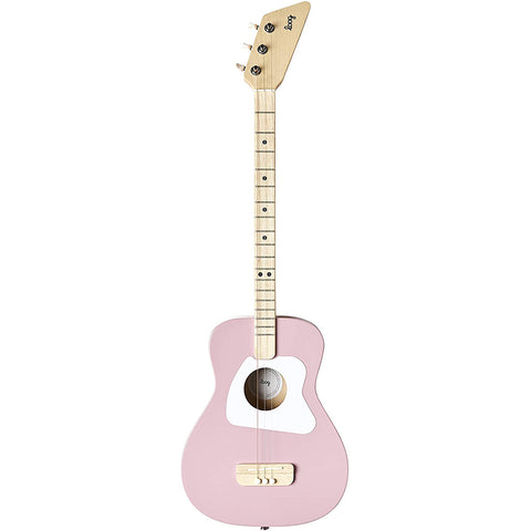 Loog 3 String Pro Acoustic Guitar and Accompanying App for Children, Teens and Beginners – Pink