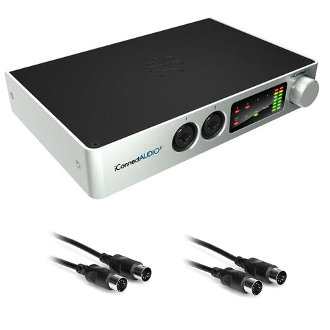 iConnectivity iConnectAudio 2+ USB/MIDI Audio Interface with 2x 10' MIDI Cable Bundle