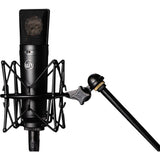 Warm Audio WA-87 Multi-Pattern Condenser Microphone (Limited Edition Black) with RF-5P-B Reflection Filter (Metal) & Tripod Mic Stand Bundle