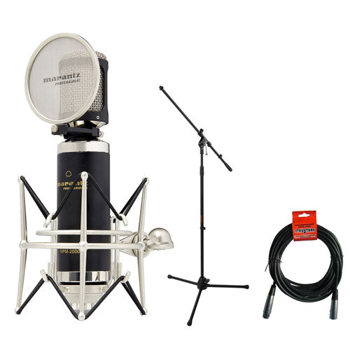 Marantz MPM-2000 Large-Diaphragm Condenser Microphone Bundle w/Tripod Mic Stand and