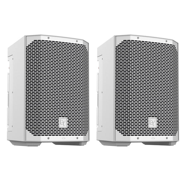 Electro-Voice EVERSE 8 Weatherized Battery-Powered Loudspeaker with Bluetooth Audio and Control (White) Pair Bundle