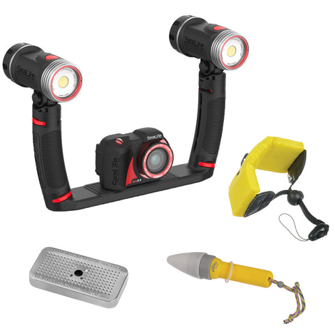 SeaLife Micro 2.0 Pro Duo 4000 Set with Floating Wrist Strap, Nano Spotter & Silica Gel Metal Case Bundle