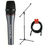Sennheiser E865 Super-Cardioid Handheld Condenser Microphone with XLR-XLR Cable and Lightweight Boom Mic Stand