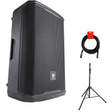 JBL PRX915 Two-Way 15-Inch 2000W Powered Portable Loudspeaker PA System with DSP Bundle with Auray SS-4420 Steel Speaker Stand and XLR-XLR Cable