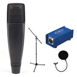 Sennheiser MD 421-II Dynamic Microphone with Cloud Microphones Cloudlifter CL-1 Mic Activator, Tripod Mic Stand & Pop Filter Bundle