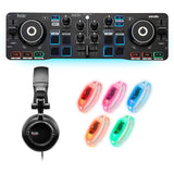 Hercules DJ Party Set with DJControl Starlight Controller, HDP DJ45 Headphones, and LED Wristbands