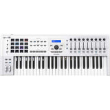 Arturia KeyLab MKII 49 Professional MIDI Controller and Software (White) with 6ft MIDI Cable, Sustain Pedal & Keyboard Dust Cover (Small) Bundle