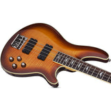 Schecter Electric Bass Guitar Omen Extreme 4-string Vintage Sunburst Bundle with Ultimate Support Pro Guitar Stand, Guitar Strap and Classic Guitar Pick (10-Pack)